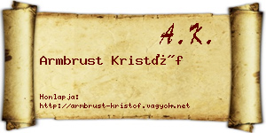 Armbrust Kristóf névjegykártya